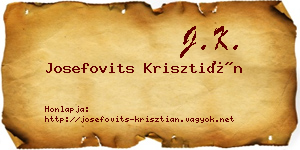 Josefovits Krisztián névjegykártya